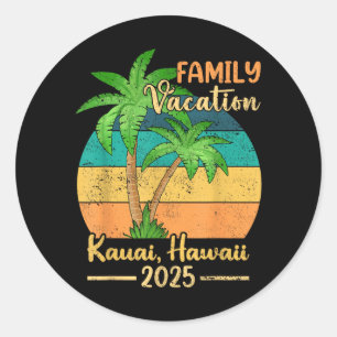 Kauai Hawaï Strand Familievakantie 2025 Zomer Ronde Sticker