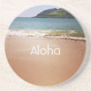 Kauai Hawaï Strand Oceaan (mijn fotografie) Zandsteen Onderzetter