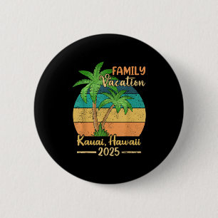 Kauai Hawaii Beach Familie Vakantie 2025 Zomer Ronde Button 5,7 Cm