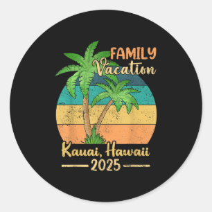 Kauai Hawaii Beach Familie Vakantie 2025 Zomer Ronde Sticker
