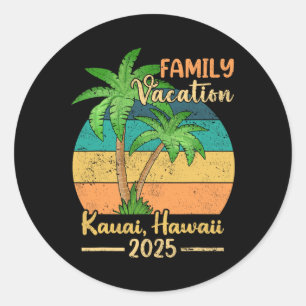 Kauai Hawaii Beach Familie Vakantie 2025 Zomer Ronde Sticker