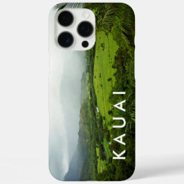 Kauai, Hawaii Hills Landscape Scene met text iPhone 16 Pro Max Hoesje