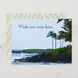 Kauai Hawaii Koloa Ocean Palm Trees Briefkaart