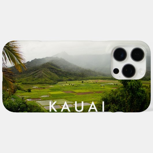 Kauai, Hawaii Landscape Fields Scene met text Case-Mate iPhone Case (Achterkant (horizontaal))
