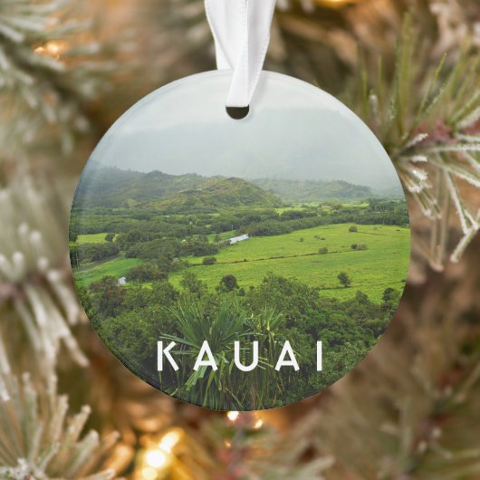 Kauai, Hawaii Landschap 2 Foto en tekst Ornament (Boom)