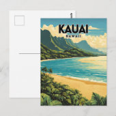 Kauai Hawaii nostalgische reizen Briefkaart (Voorkant / Achterkant)