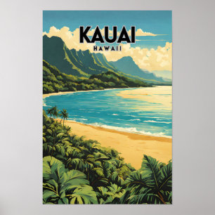 Kauai Hawaii nostalgische reizen Poster