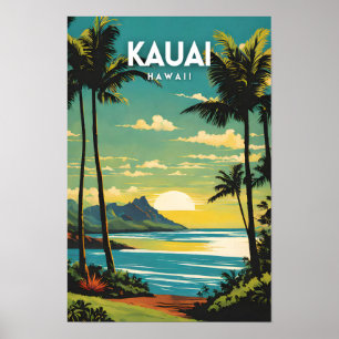 Kauai Hawaii nostalgische Vintage Poster
