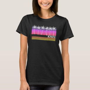 Kauai Hawaii Retro Style  strand Surf Sunset T-shirt