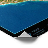 Kauai, Hawaii-satelliet poster (Hoek)