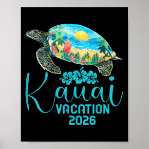 Kauai Hawaii Trip 2026 Zee Schildpad Zomervakantie Poster