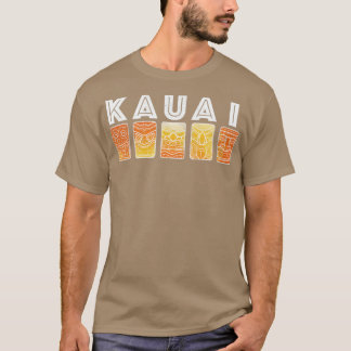 Kauai Hawaii Vintage Tiki Masques Tshirt