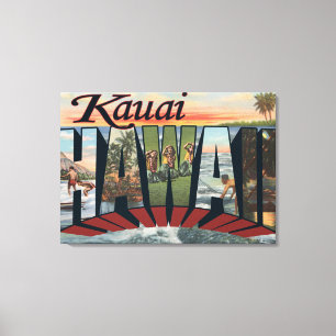 Kauai, HawaiiLarge Letter ScenesKauai, HI Canvas Afdruk