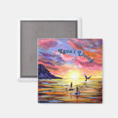 Kauai Living Ocean Paddle Boarding Magnet (Recto/Verso)