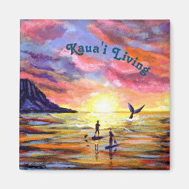 Kauai Living Ocean Paddle Boarding Magnet Magneet