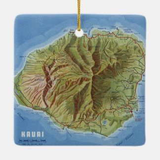 Kauai Map Keramisch Ornament