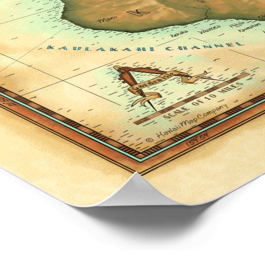 Kauai Map Poster (Hoek)
