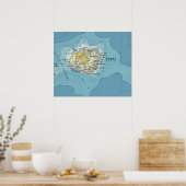 Kauai  Map Poster (Keuken)