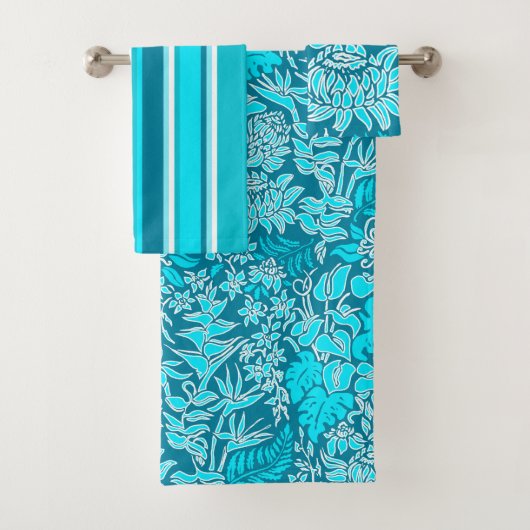 Kauai Morning Hawaiian Floral & Stripe Coordinate (En situation)