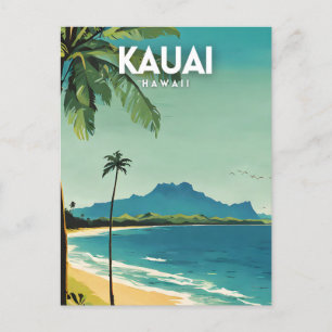 Kauai Nostalgic Vintage Travel Art Briefkaart