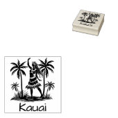 Kauai Rubber Stamp Hawaiian Dancer Palm Trees Rubberstempel (Gestempeld)