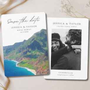 Kauai Save the Date Hawaii Bruiloft Kaart
