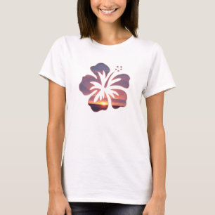 Kauai Sunset in een Hibiscus Flower T-shirt