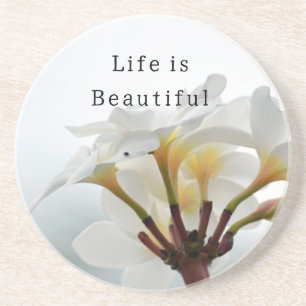 Kauai Tropische Witte Plumeria (foto genomen door Zandsteen Onderzetter