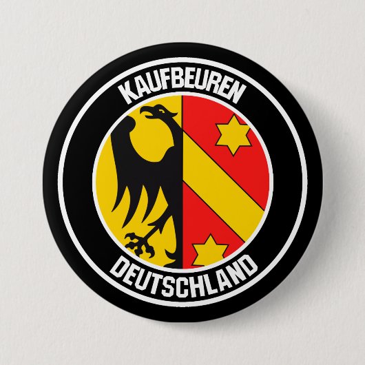 Kaufbeuren Round Emblem Ronde Button 7,6 Cm (Voorkant)