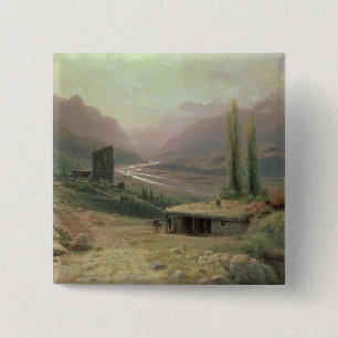 Kaukasische Canyon, 1893 Vierkante Button 5,1 Cm
