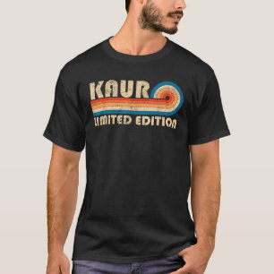 KAUR achternaam Retro Vintage jaren 80 jaren 90 Ve T-shirt