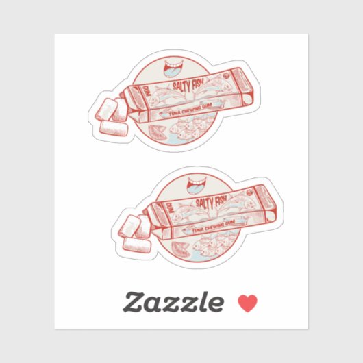 Kauwgom met smaak van tonijn sticker (Vel)