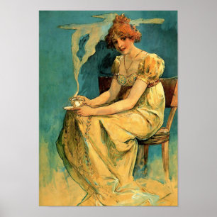 Kava van Alphonse (Alfons) Mucha Poster