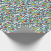 kawaï blauw patroon cadeaupapier (Hoek)