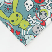 kawaï blauw patroon fleece deken (Hoek)