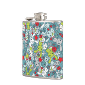 kawaï blauw patroon heupfles (Links)