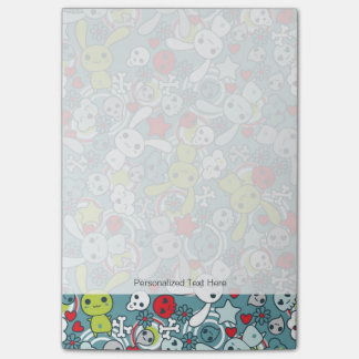 kawaï blauw patroon post-it® notes
