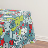 kawaï blauw patroon tafelkleed (Voorbeeld)