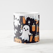 Kawai Halloween Citrouilles et Fantômes Mug