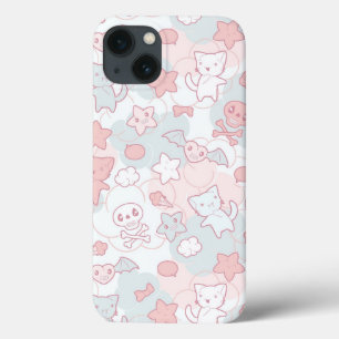 kawaï - patroon met doedelen iPhone 13 hoesje