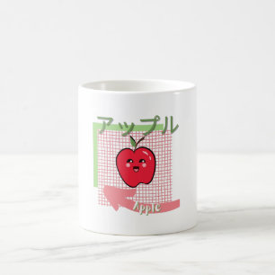kawaï-voedsel- schattig appel, roze, groen koffiemok