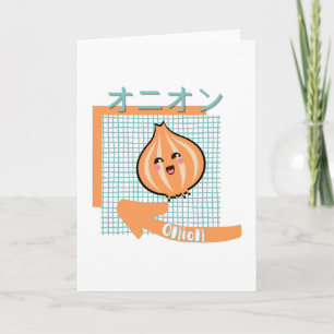 kawaï-voedsel- schattig Uien, oranje, turkooizen Kaart