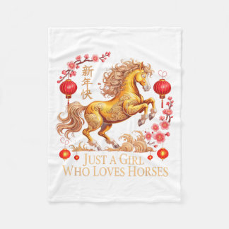 Kawaii 2026 Gewoon Meisje Dat Van Paarden Liefst H Fleece Deken