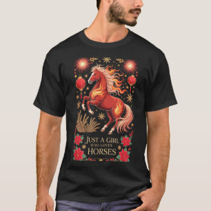 Kawaii 2026 Jaar Van Het Paard Zodiac Cowgirl Fort T-shirt