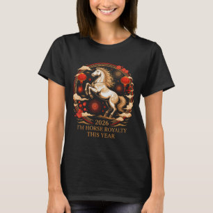 Kawaii 2026 Paard Koninklijk Dierenriem Dame Geluk T-shirt