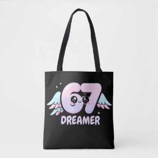 Kawaii "67 Dreamer" – Cute Pastel Angel Number  Draagtas