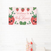 Kawaii Aardbei Baby Shower Welkom Spandoek (Insitu)