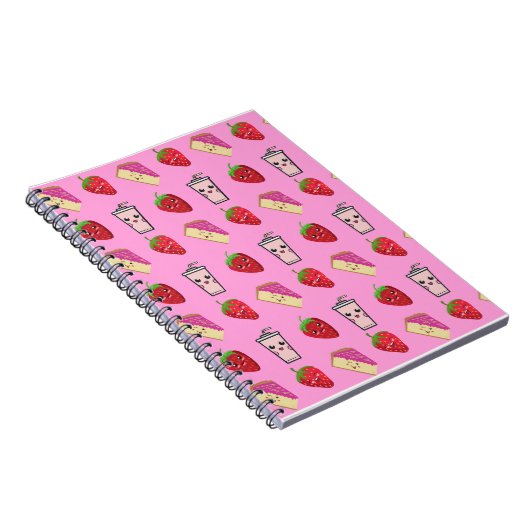 KAWAII AARDBEI EN KAASGEBAK NOTITIEBOEK (Rechterzijde)