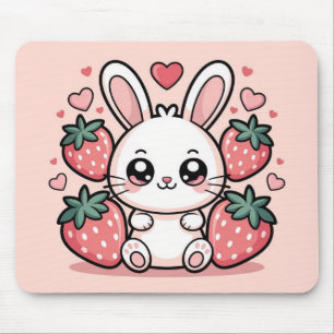 Kawaii Aardbei Konijn Muismat