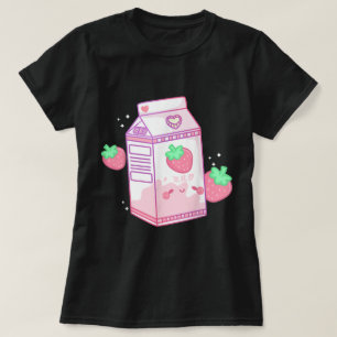 Kawaii Aardbei Melk Esthetisch Ontwerp T-shirt